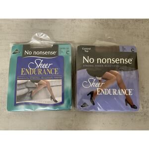 2 Pack No Nonsense Sheer Endurance Control Top Pantyhose Sheer Toe Size C SH7